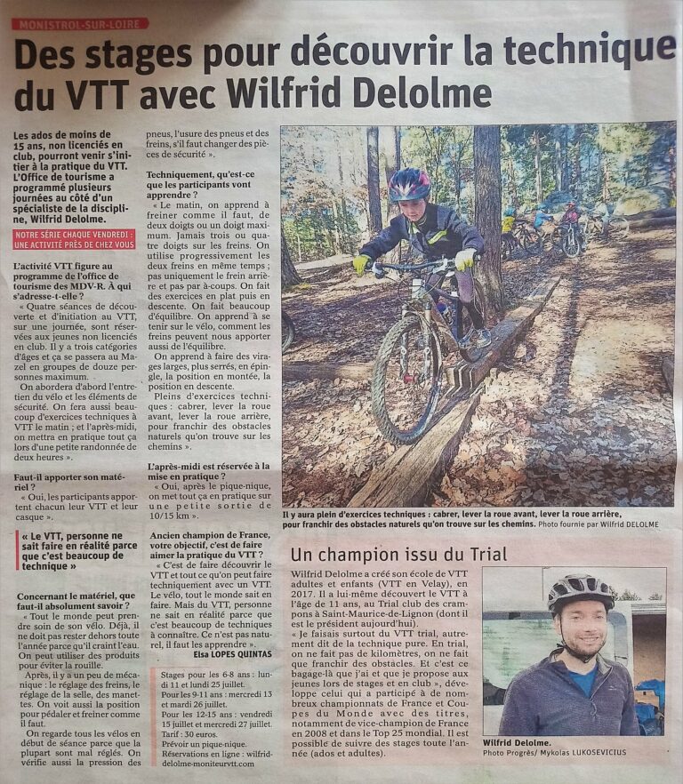 Des stages pour découvrir la technique à VTT