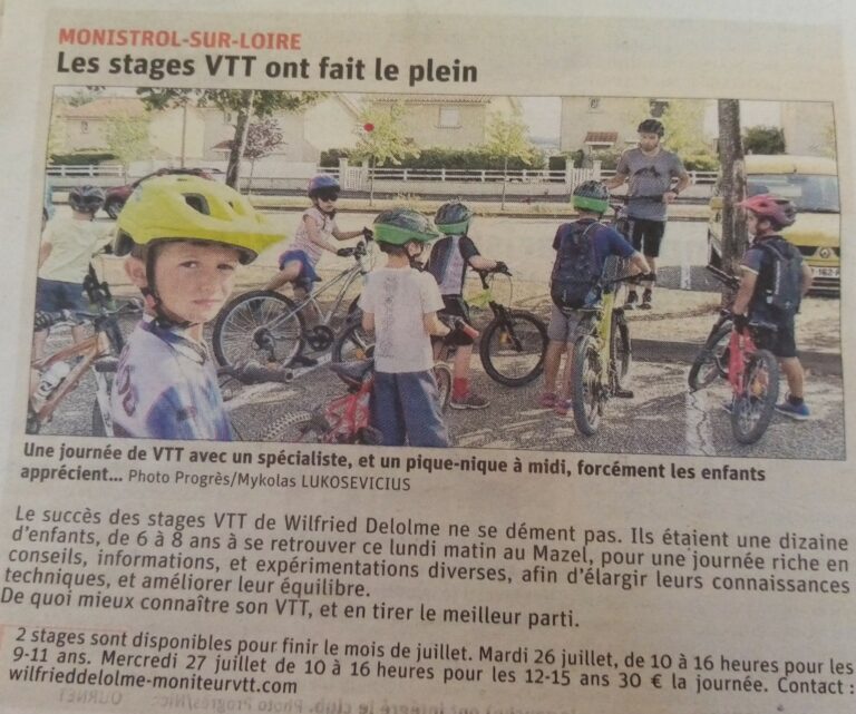 Succès des stages VTT juillet 2022