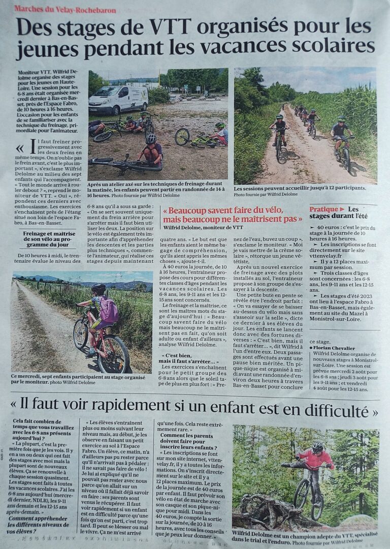 Stage VTT Bas en Basset – le Progrès